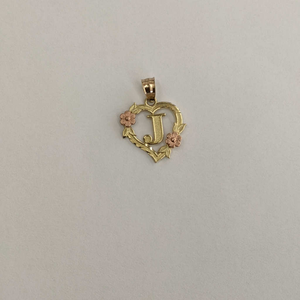14kt Real Gold Heart Initial J Pendant 199$